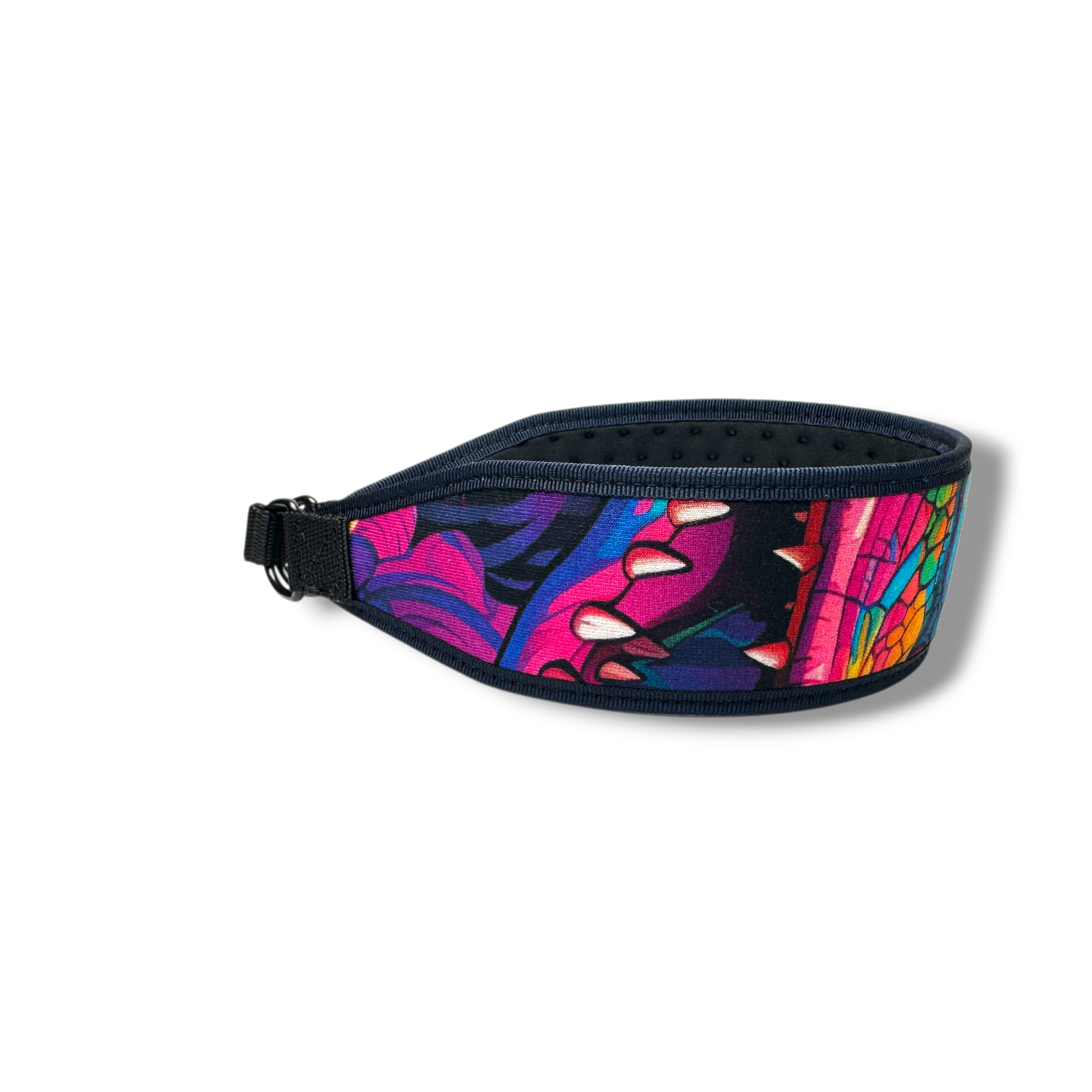 Colorful collar with a vibrant pattern on a white background