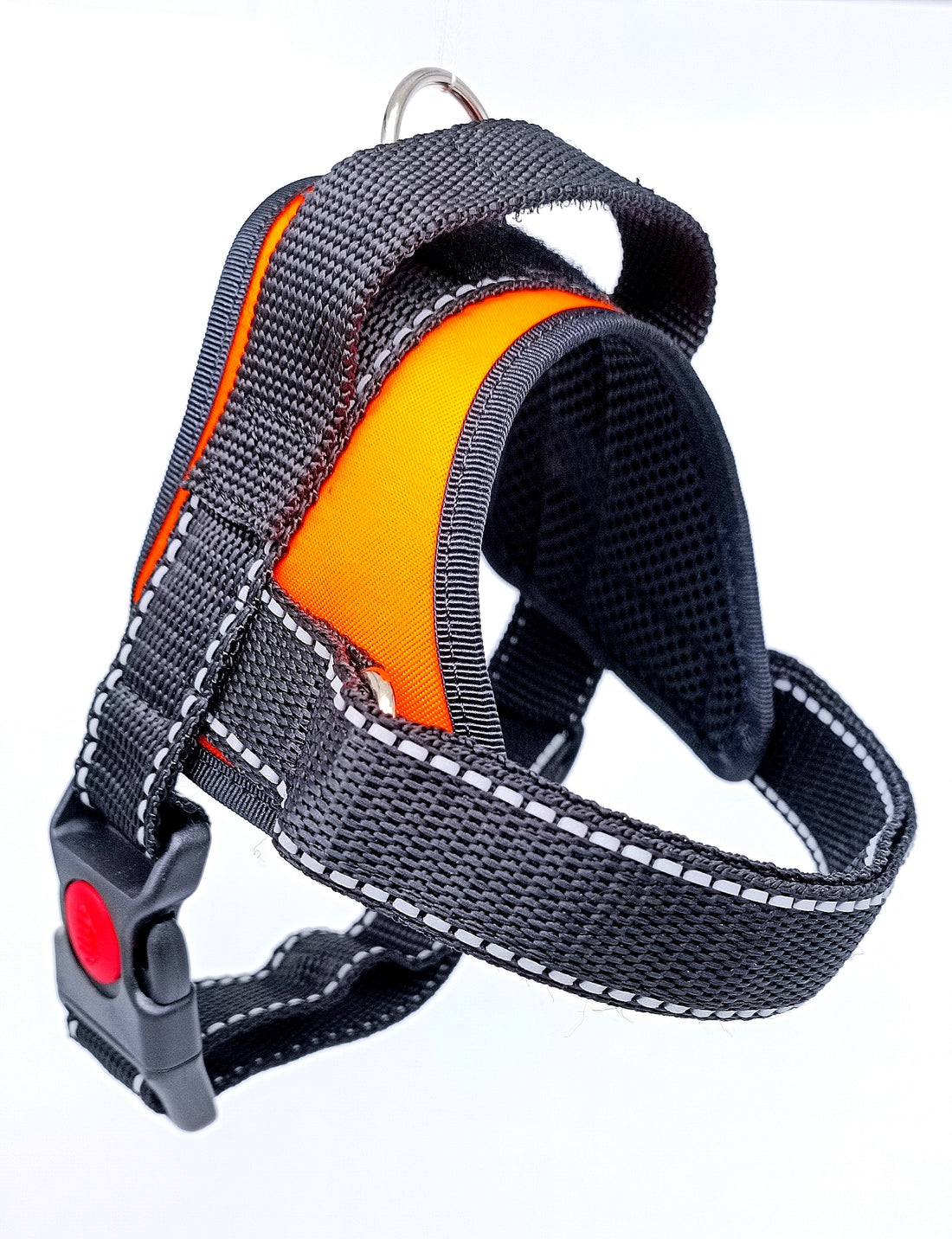Harness for medium and large breed dogs Neon Orange with handle