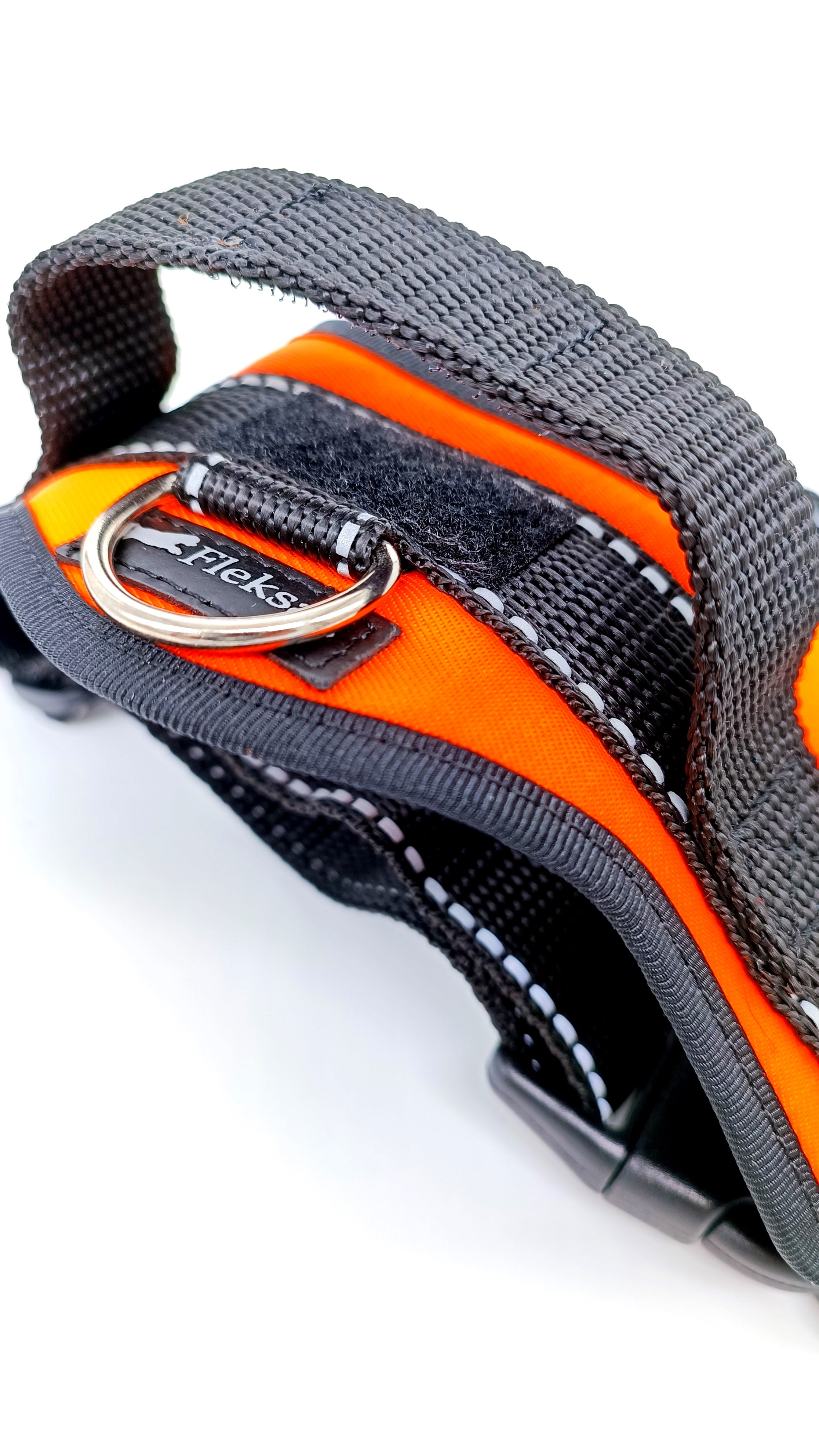 Harness for medium and large breed dogs Neon Orange with handle