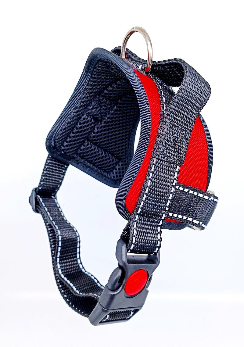 Harness designed for medium and large breed dog with handle Red life