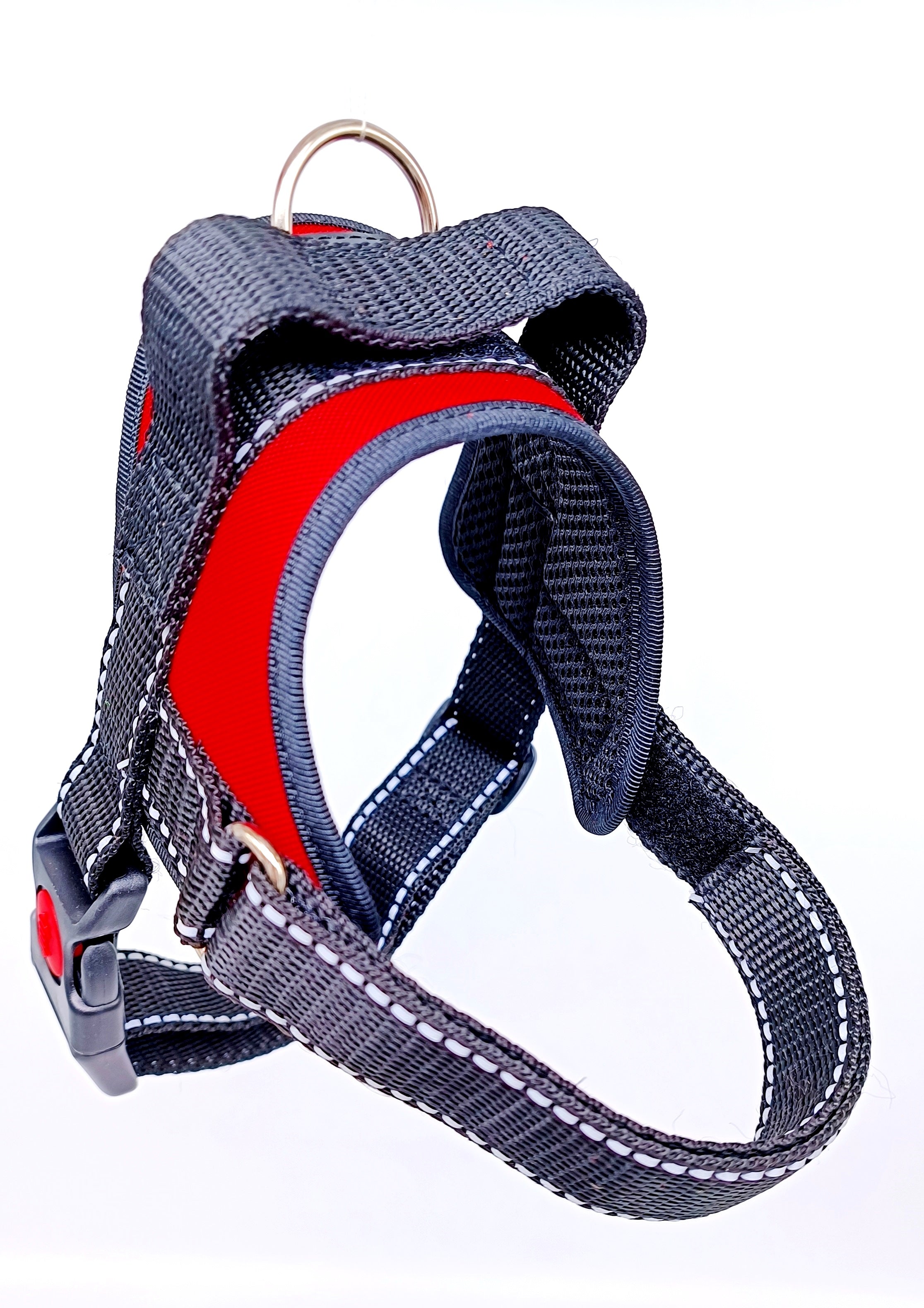 Harness designed for medium and large breed dog with handle Red life