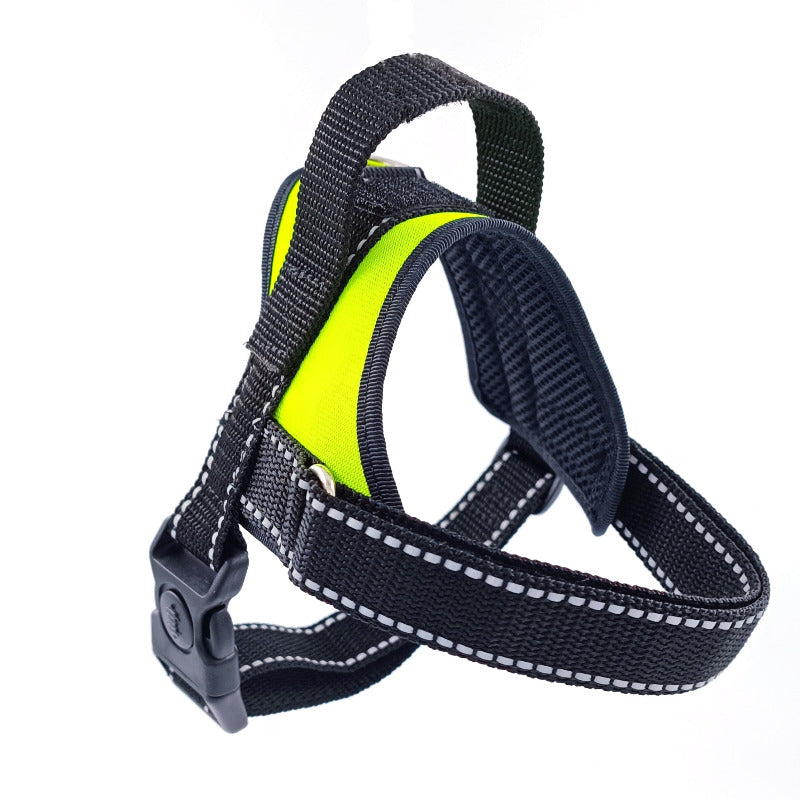 Harness for medium and large breed dogs Neon Yellow with handle